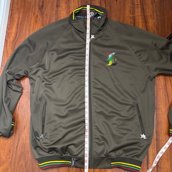 LRG Lifted Research Group Track Jacket Rasta Vintage Size Large - Picture 9 of 10